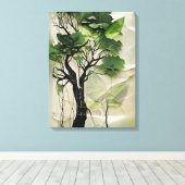 Verdant Boom van het Leven Schilderen Canvas Afdruk (Insitu (Houten vloer))