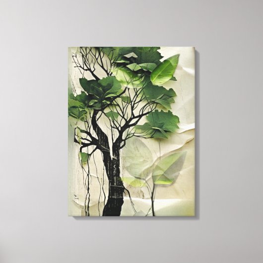 Verdant Boom van het Leven Schilderen Canvas Afdruk (Voorkant)