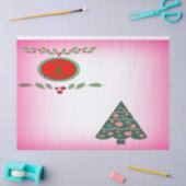 Verdant Christmas Tree Green Holly Patterns Tissuepapier (Craft)