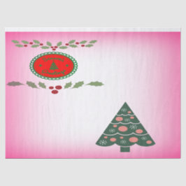 Verdant Christmas Tree Green Holly Patterns Tissuepapier