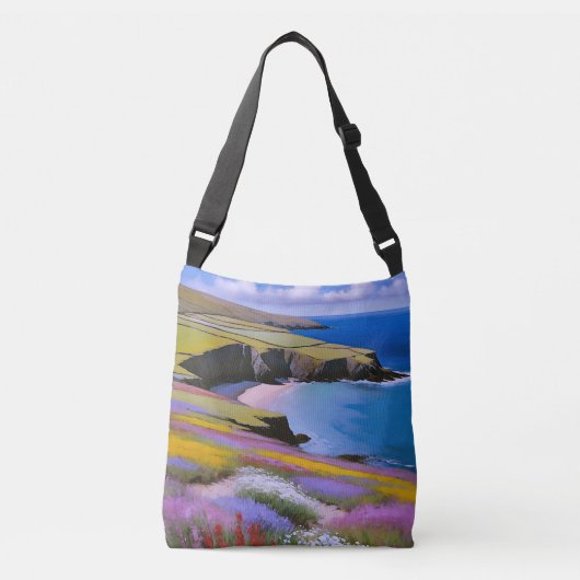 Verdant Cliffs en Azure Waves Crossbody Tas (Voorkant)