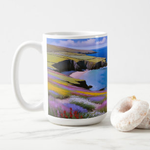 Verdant Cliffs en Azure Waves Koffiemok