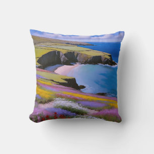 Verdant Cliffs en Azure Waves Kussen