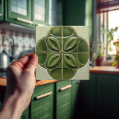 Verdant Droplet Faux 3D Keramische Tegel Tegeltje