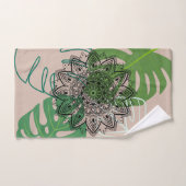 Verdant Embrace: Mandala and Leaf Design Bad Handdoek (Handdoek)