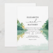 Verdant Forest Lake Wedding Kaart (Voorkant / Achterkant)