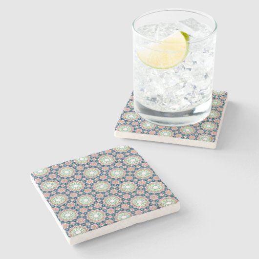 Verdant Garden Tile Pattern Stenen Onderzetter (Zijkant)