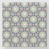 Verdant Garden Tile Pattern Stenen Onderzetter (Voorkant)