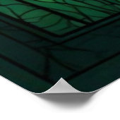 Verdant Glow: een glas-in-loodraam van Natuur Poster (Hoek)