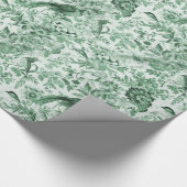 Verdant Green Toile de Jouy Cadeaupapier (Hoek)