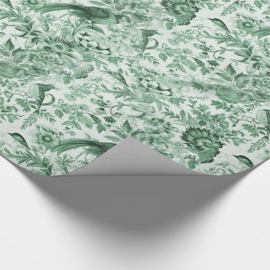 Verdant Green Toile de Jouy Cadeaupapier (Hoek)