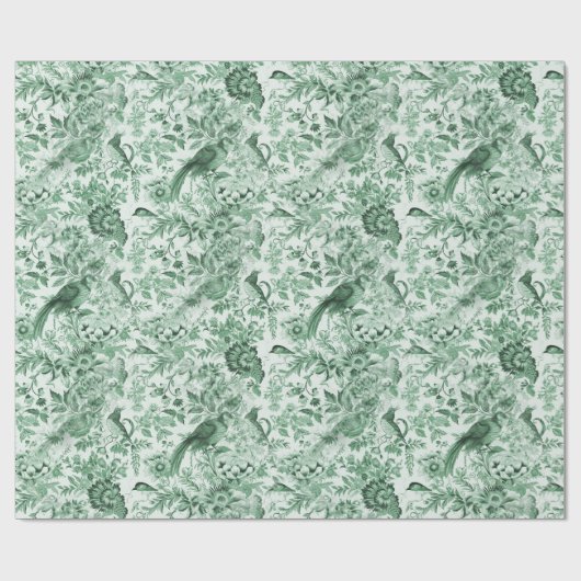 Verdant Green Toile de Jouy Cadeaupapier (Vlak)