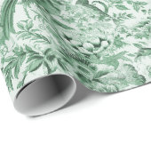 Verdant Green Toile de Jouy Cadeaupapier (Rol Hoek)