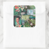 Verdant groen  collage sticker (Tas)