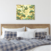 Verdant Harmony: een gebeeldhouwde volière Canvas Afdruk (Insitu (Slaapkamer))