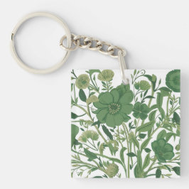 Verdant Harmony: Elegante Groene Bloemen Arrangeme Sleutelhanger