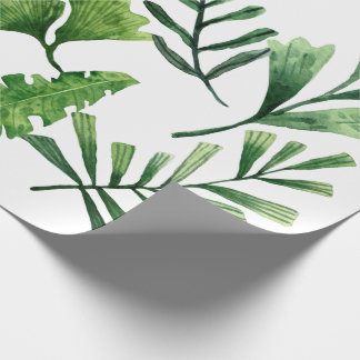 Verdant Impressions Watercolor Green Leaves Wrappi Cadeaupapier