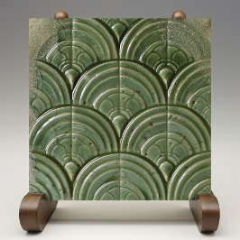 Verdant Jade Art Nouveau Geïnspireerd Keramische T Tegeltje