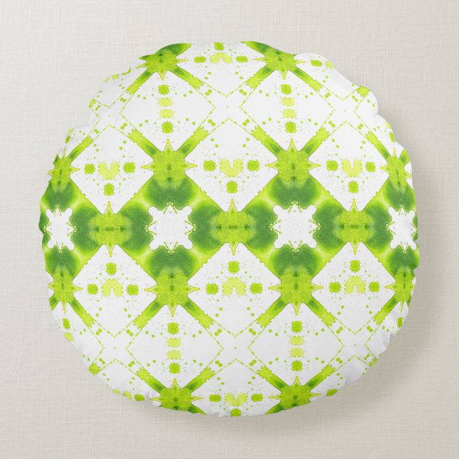 Verdant Mandala Ronde Vloer Kussen (Voorkant)