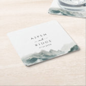 Verdant Peaks Misty Forest Botanical Paper Coaster Kartonnen Onderzetters (Schuin)