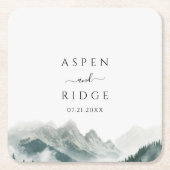 Verdant Peaks Misty Forest Botanical Paper Coaster Kartonnen Onderzetters (Voorkant)