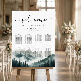 Verdant Peaks Misty Forest Seating Chart Poster