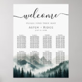 Verdant Peaks Misty Forest Seating Chart Poster (Voorkant)