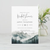 Verdant Peaks Misty Forest Water Bridal Shower  Save The Date (Staand voorkant)