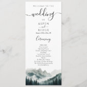 Verdant Peaks Mountain Wedding Program Programmakaart (Voorkant)