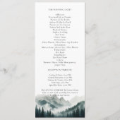 Verdant Peaks Mountain Wedding Program Programmakaart (Achterkant)