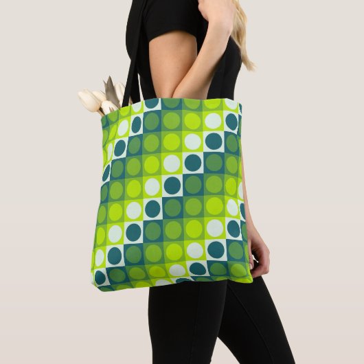 Verdant Polka Grid Tote Bag (Dichtbij)
