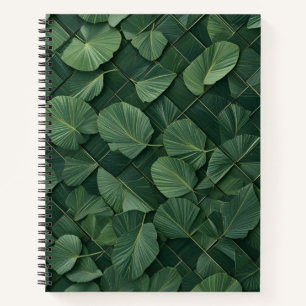 Verdant Rhythm: Tropical Leaf Grid Notitieboek