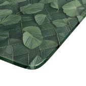 Verdant Rhythm: Tropical Leaf Grid Snijplank (Hoek)