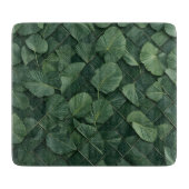 Verdant Rhythm: Tropical Leaf Grid Snijplank (Voorkant)