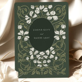 Verdant Romance Art Nouveau bruiloft Kaart