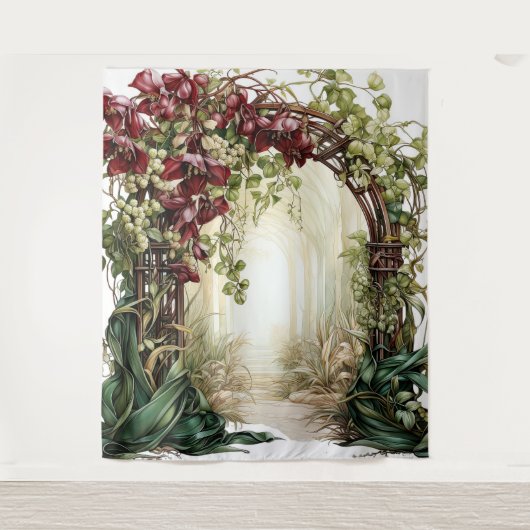 Verdant Romance Custom Wedding Backdrop Wandkleed (Voorkant)