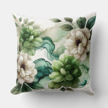 Verdant Serenity: Abstracte groene bloemkunst