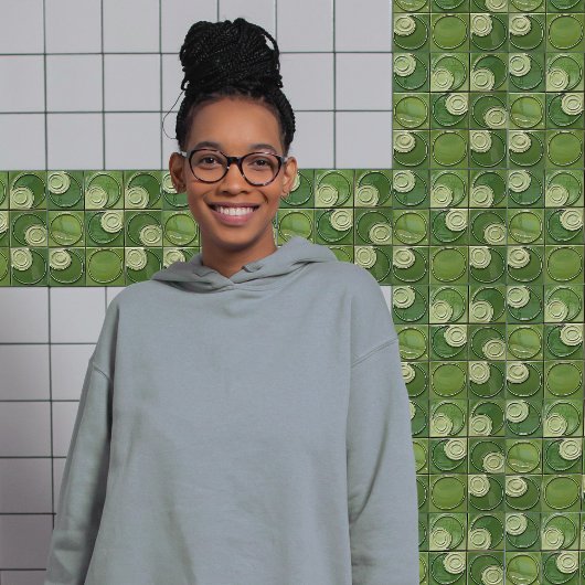 Verdant Swirl Faux Relief Keramische Tegel Tegeltje