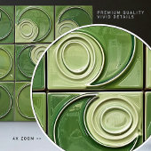 Verdant Swirl Faux Relief Keramische Tegel Tegeltje