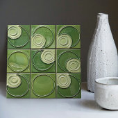 Verdant Swirl Faux Relief Keramische Tegel Tegeltje
