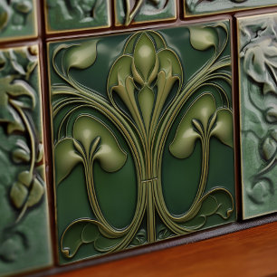 Verdant Vines: Art Nouveau Revival Tegeltje