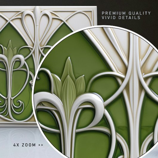 Verdant Vines Art Nouveau Tegeltje