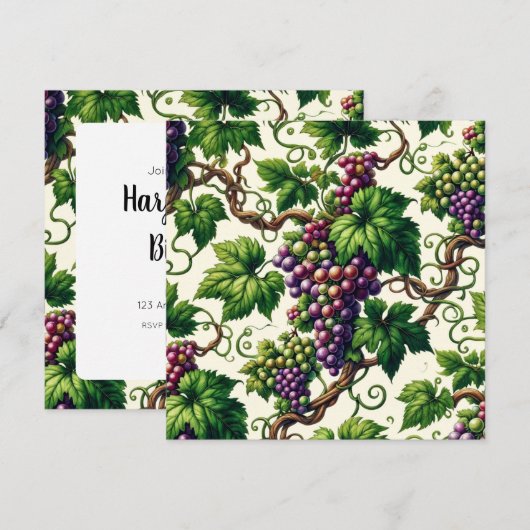 Verdant Vineyard Bliss: Een wandtapijt van wijnsto Kaart (Voorkant / Achterkant)