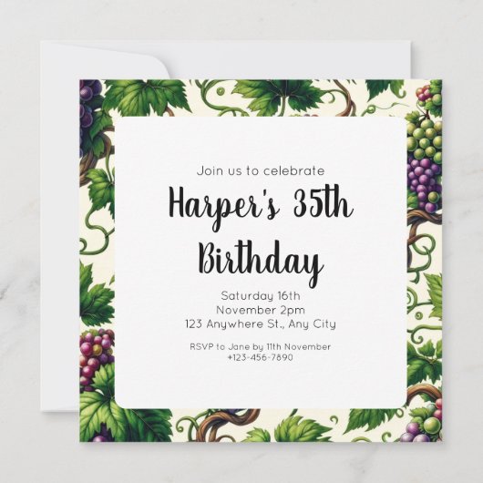 Verdant Vineyard Bliss: Een wandtapijt van wijnsto Kaart (Achterkant)