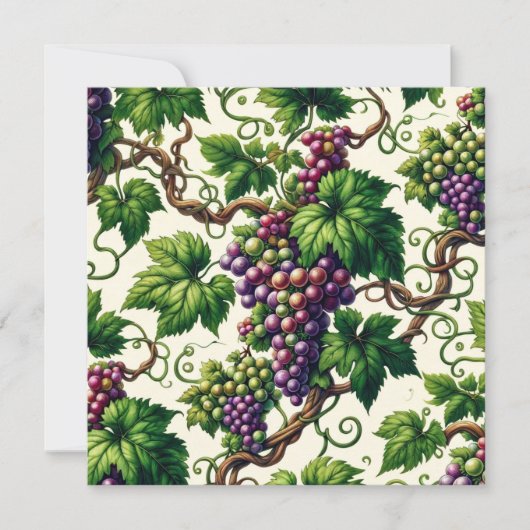 Verdant Vineyard Bliss: Een wandtapijt van wijnsto Kaart (Voorkant)