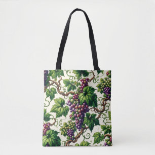 Verdant Vineyard Bliss: Een wandtapijt van wijnsto Tote Bag