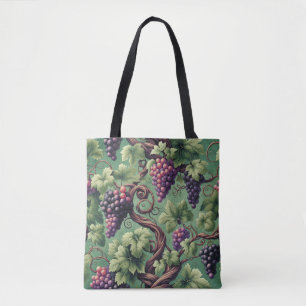 Verdant Vineyard Bliss: Een wandtapijt van wijnsto Tote Bag