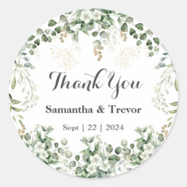 Verdant Vineyard gelooft: Goud & Groen gebladerte Ronde Sticker