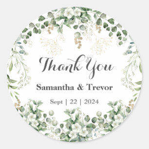 Verdant Vineyard gelooft: Goud & Groen gebladerte Ronde Sticker