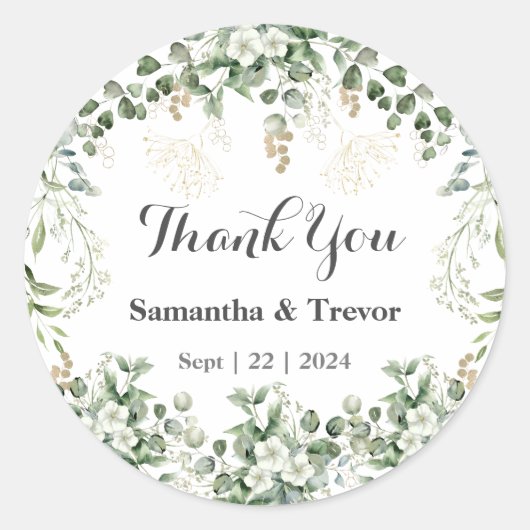 Verdant Vineyard gelooft: Goud & Groen gebladerte Ronde Sticker (Voorkant)